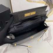 YSL Manhattan Black Crocodile Leather Bag With Gold Hardware - 5