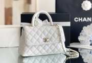 Chanel Small Coco Handle Bag White - 4