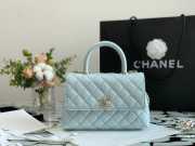 Chanel Coco Handle Bag 24cm Blue - 1