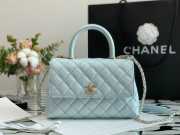 Chanel Coco Handle Bag 24cm Blue - 6