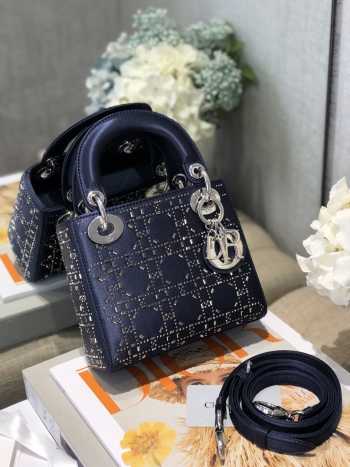 Dior Lady Mini Bag 17cm Blue