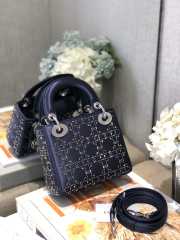 Dior Lady Mini Bag 17cm Blue - 2