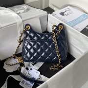 Chanel Small Hobo Bag Navy Blue - 5