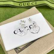 Gucci Sterling Heart Drop Earrings - 1