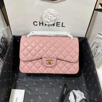 Chanel Classic Flap Bag Pink With Gold Hardware 30cm