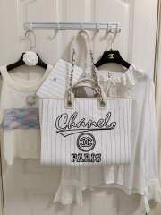 Chanel Large Shopping Bag in White - 6