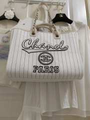 Chanel Large Shopping Bag in White - 5