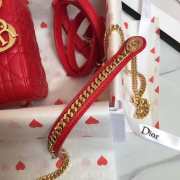 Dior Lady Bag in Red with Gold Hardware 17cm - 4