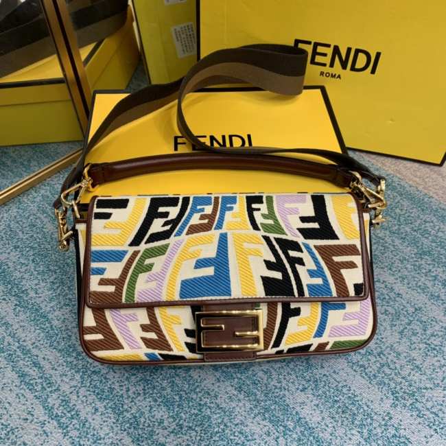 Fendi Ff Fish-eye Motif Medium Baguette Bag - 1