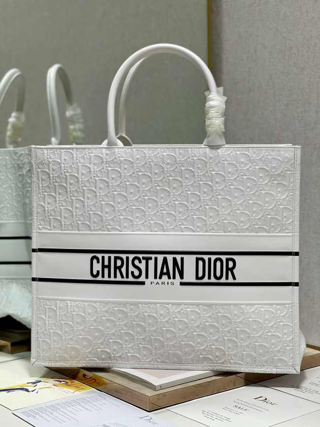 Dior Large Book Tote Bag in White - 1