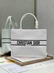 Dior Medium Book Tote Bag in White - 1