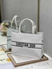 Dior Medium Book Tote Bag in White - 4