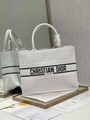 Dior Medium Book Tote Bag in White - 3