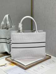 Dior Medium Book Tote Bag in White - 2