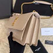 YSL Sunset Crocodile Bag with Gold Hardware 22cm - 6