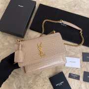 YSL Sunset Crocodile Bag with Gold Hardware 22cm - 4