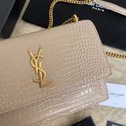 YSL Sunset Crocodile Bag with Gold Hardware 22cm - 3