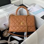 Chanel Coco Handle Bag 23cm in Dark Beige Caramel - 1