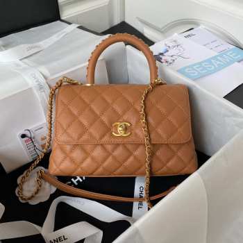 Chanel Coco Handle Bag 23cm in Dark Beige Caramel