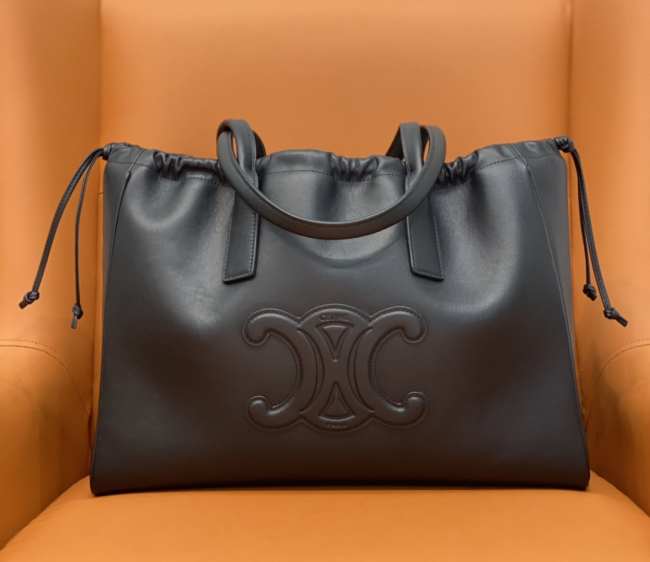 Celine Cabas Drawstring Cuir Triomphe Tote Bag 01 - 1