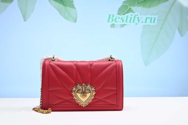 Dolce&Gabbana Large Devotion Bag in Red 26cm - 1