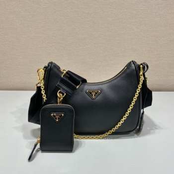 Prada Saffiano Re-Edition Shoulder Bag Black