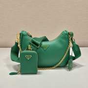 Prada Saffiano Re-Edition Shoulder Bag Green - 1