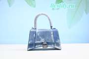 Balenciaga Hourglass Denim-Print Leather Bag - 1