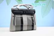  Hermes Vache Hunter Toile H Vibration Herbag Zip 31 PM Ecru Black White - 6