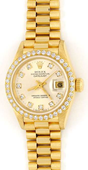 Rolex Datejust Yellow Gold Diamond Watch 69138