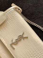 YSL Sunset Crocodile White Bag 22cm - 4