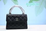 Chanel Flap Bag with Top Handle in Black - 1