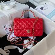 Chanel Small Flap Bag with Handle 20CM - 4