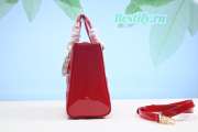 Dior Lady Dior Leather Handbag in Red With Gold Hardware - 4