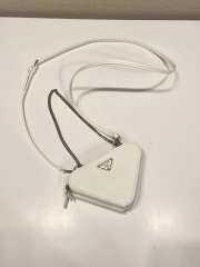 Prada Saffiano Leather Mini Pouch 15CM White - 6