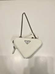 Prada Saffiano Leather Mini Pouch 15CM White - 5