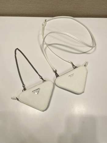 Prada Saffiano Leather Mini Pouch 15CM White