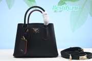 Prada Saffiano Cuir Mini Double Bag Black 25CM - 1