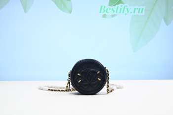 Chanel Round Chain Bag 15CM-Black