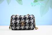 Chanel 19 Bag Tweed Quilted Black and White 26cm - 1