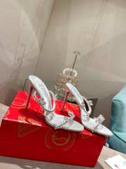 Christian Louboutin Just Queen 100 crystal-embellished PVC mules - 1