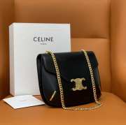 Celine Chain Besace Triomphe Shoulder Bag Black - 2