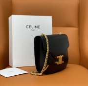 Celine Chain Besace Triomphe Shoulder Bag Black - 3