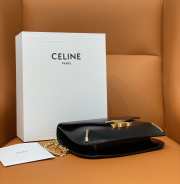 Celine Chain Besace Triomphe Shoulder Bag Black - 5