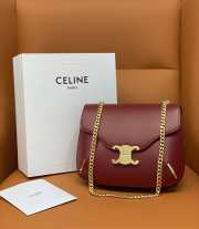 Celine Chain Besace Triomphe Shoulder Bag Red - 1