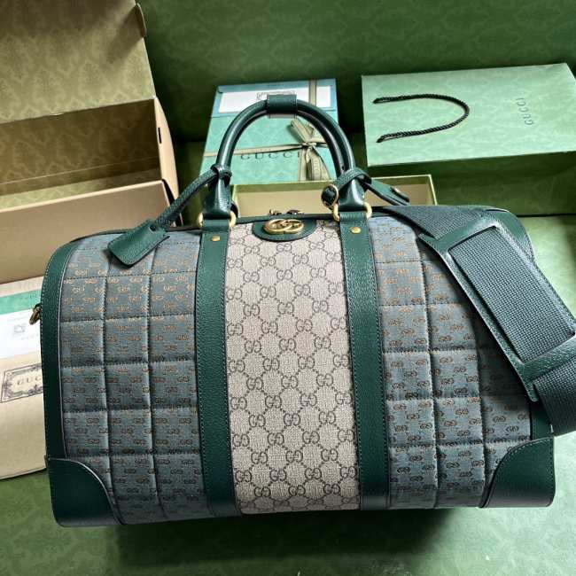 Gucci GG Canvas Duffle Bag 44CM Green - 1