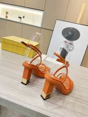 Fendi Baguette Heeled Sandals in Orange - 5