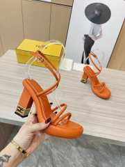 Fendi Baguette Heeled Sandals in Orange - 3