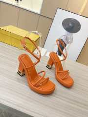 Fendi Baguette Heeled Sandals in Orange - 1