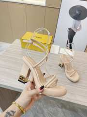 Fendi Baguette Heeled Sandals in Nude - 3